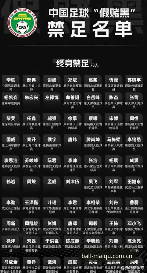 正规买球平台官网怎么样 中国足协第三批禁足名单解读——买球平台老用户的赛事观察实用指南